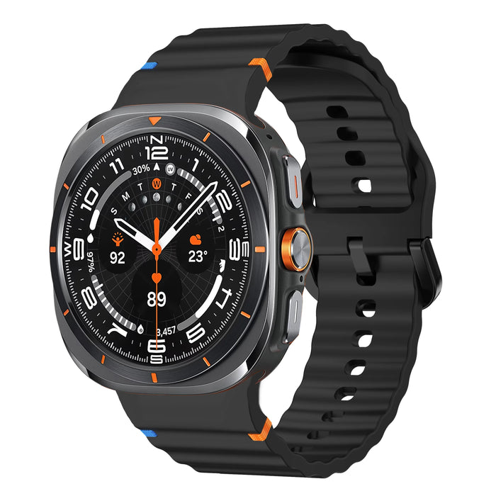 Samsung Galaxy Watch 8 44 MM Strap Wave Sports Soft Silicone Watch Band Bracelet