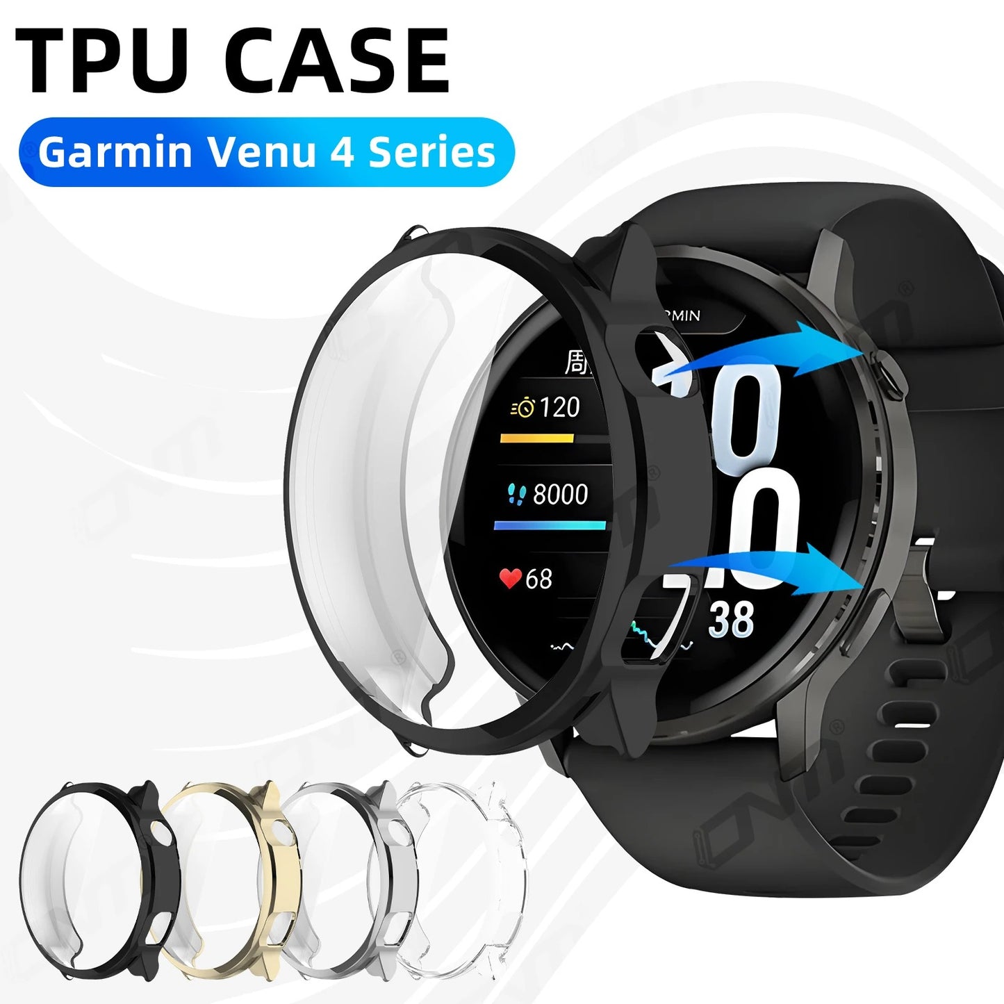 Garmin Venu 4 41mm 45mm Case Soft TPU Protective Bumper Screen Protector Cover