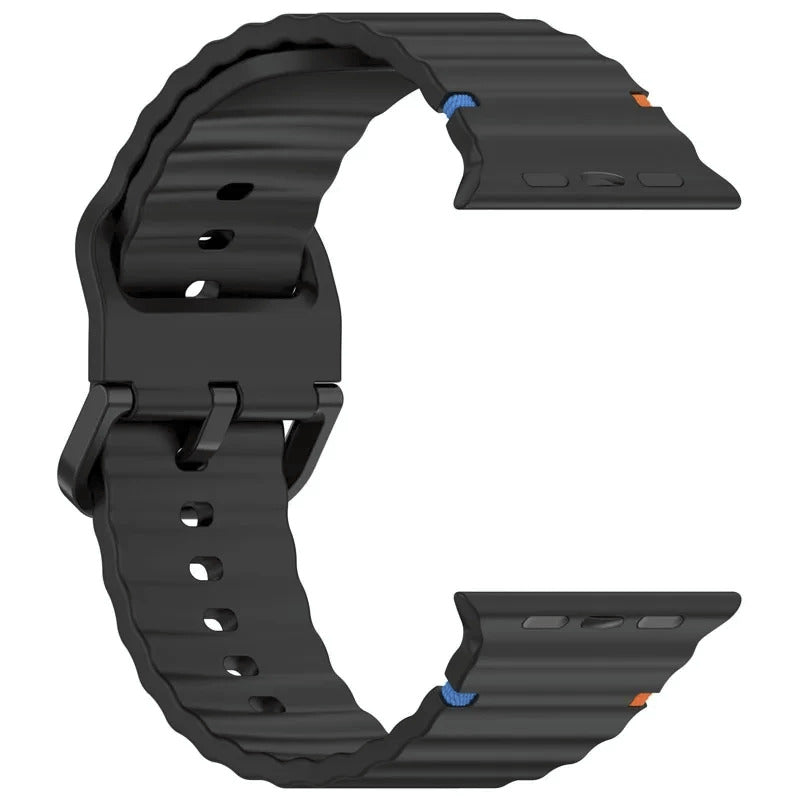 Apple Watch Series 9 Watch Strap Silicone Wave Sports Slim Watch Band