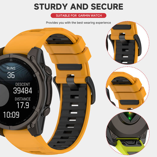 Garmin Fenix 7 Strap Soft Silicone Two Tone Fitness Sports Band