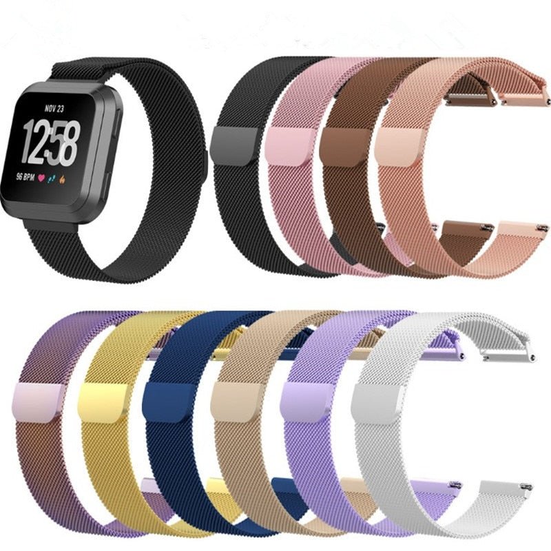 Fitbit Sense 2 Magnetic Milanese Metal Mesh Loop Band Strap Stainless Steel
