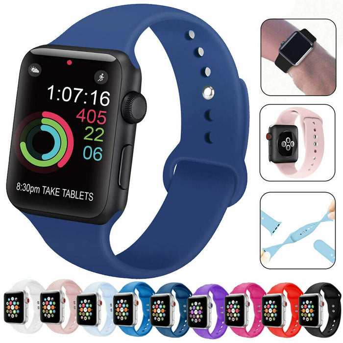 Apple Watch Series 3 Soft Replacement Silicone Strap Sports Slim Watch Band