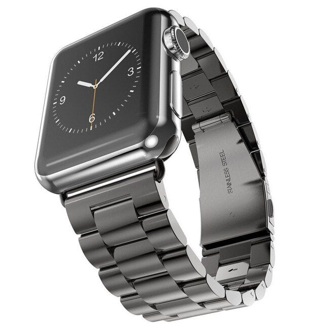 Stainless Steel Strap Metal Bracelet Wristband - Black (For Apple Watch)