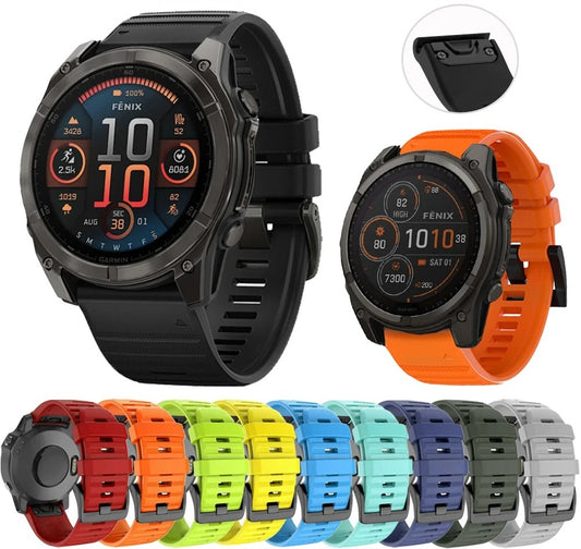 Garmin Fenix 8 51mm Soft Silicone Strap Fitness Sports Band - Quick Release