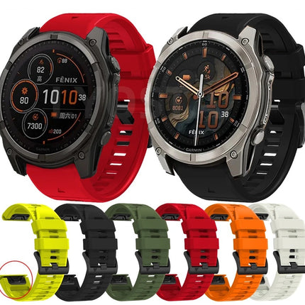Garmin Fenix 8 47mm Soft Silicone Strap Fitness Sports Band - Quick Release