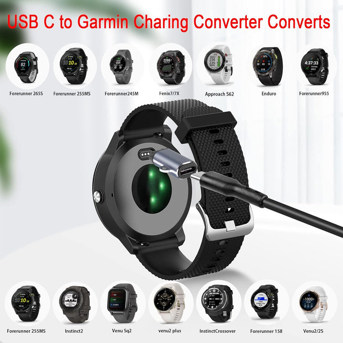 Garmin Fenix 5 USB C Type-C to Garmin Watch Charger Adapter