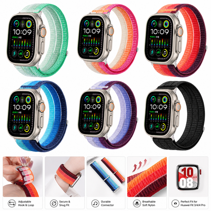 Apple Watch Series 7 Woven Nylon Watch Strap Two-Tone Slim Sports Band