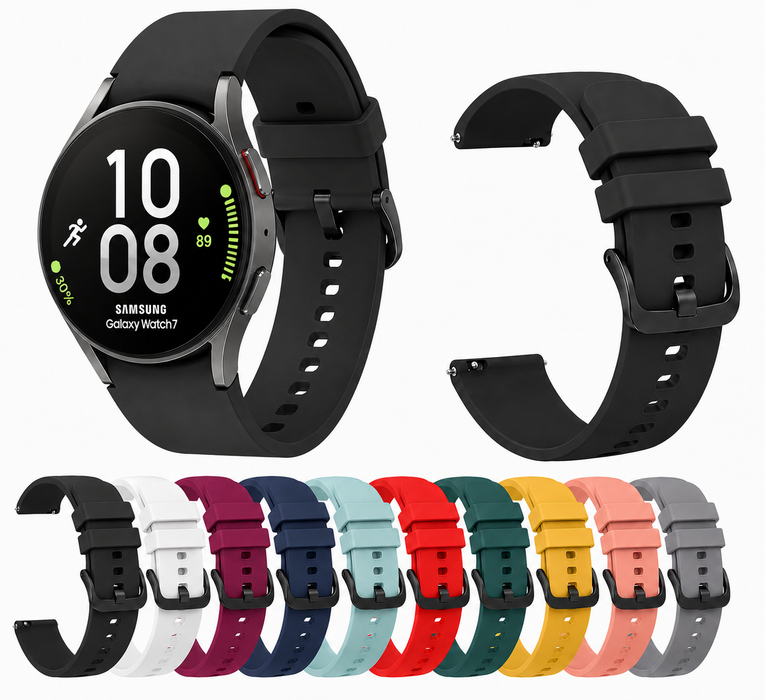 Samsung Galaxy Watch 7 40mm Silicone Sport Watch Strap Band Soft Solid Color