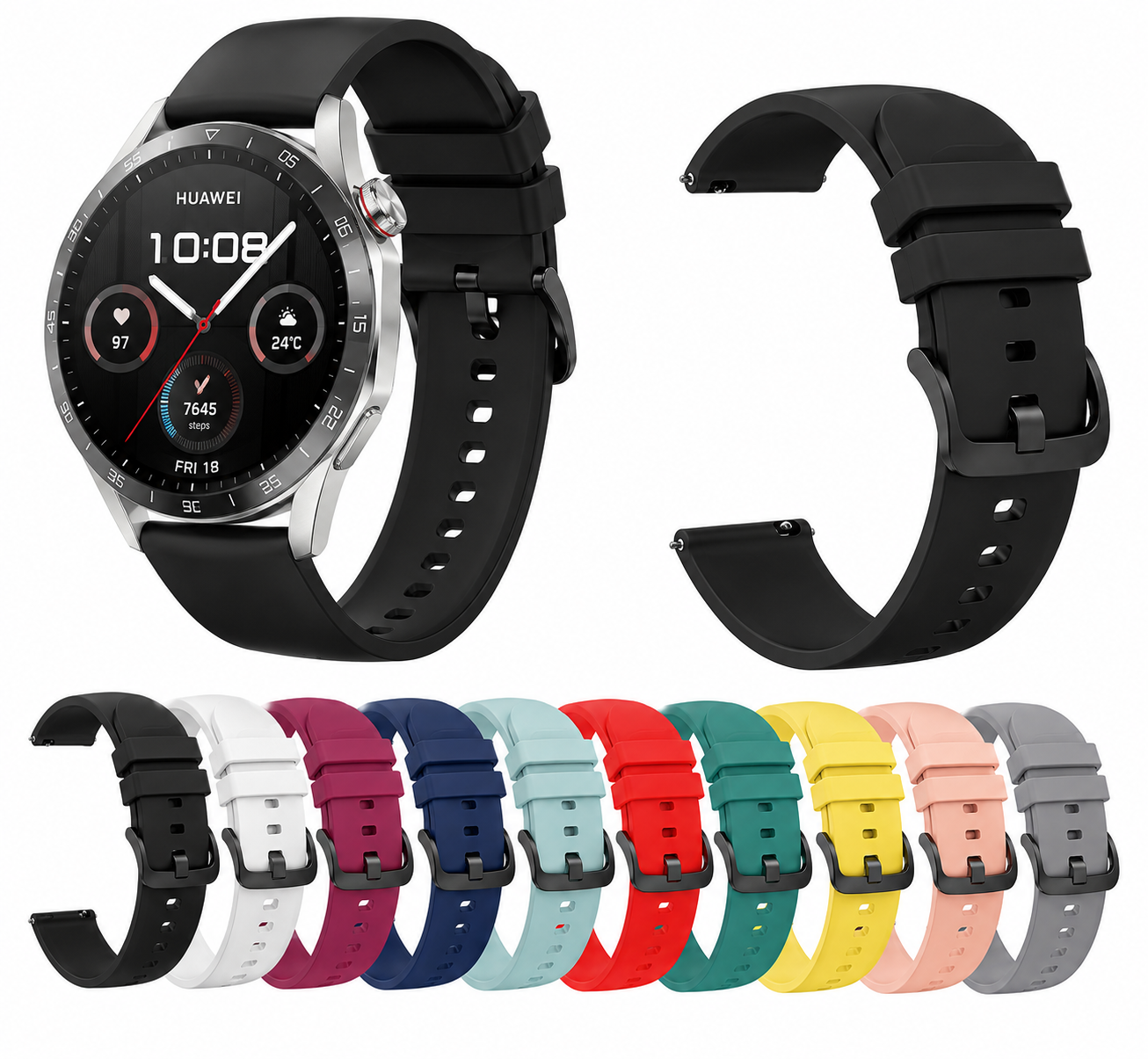Huawei Watch 2 Silicone Sport Watch Strap Band Soft Solid Color