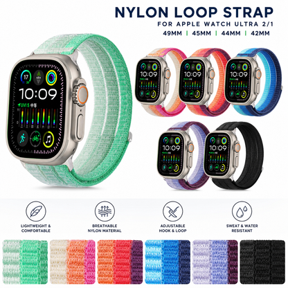 Apple Watch SE Woven Nylon Watch Strap Two-Tone Slim Sports Band