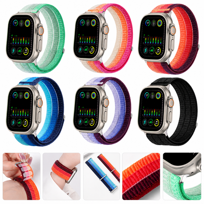 Apple Watch Ultra 2 Woven Nylon Watch Strap Two-Tone Slim Sports Band