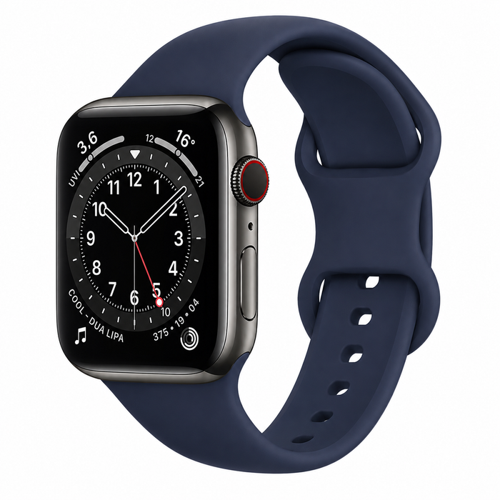 Apple Watch Series 12 Silicone Sport Watch Strap Flexible Classic Band