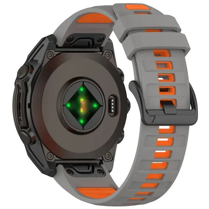 Garmin Fenix 8 Solar 47mm Strap Soft Silicone Two Tone Fitness Sports Band