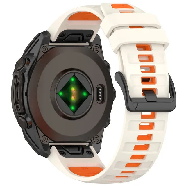 Garmin Fenix 8 Solar 47mm Strap Soft Silicone Two Tone Fitness Sports Band