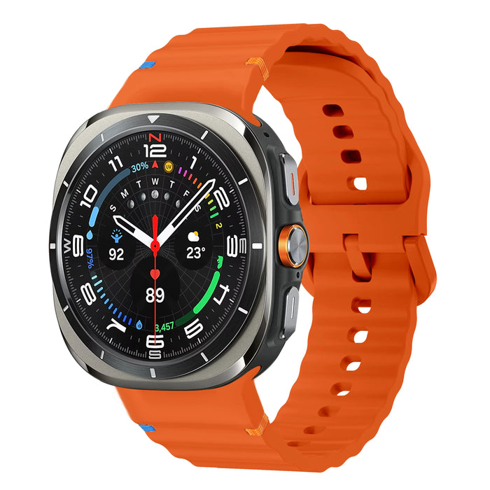 Samsung Galaxy Watch 8 40 MM Strap Wave Sports Soft Silicone Watch Band Bracelet