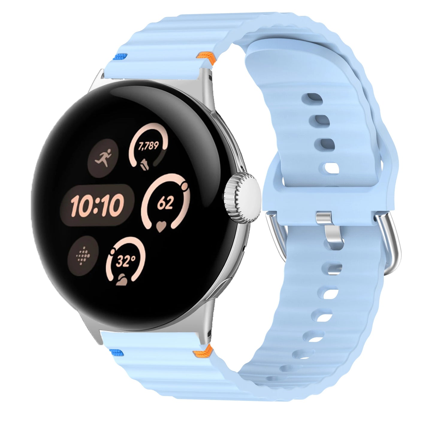 Google Pixel Watch 3 41mm Strap Watch Band Sports Soft Silicone Wave Band