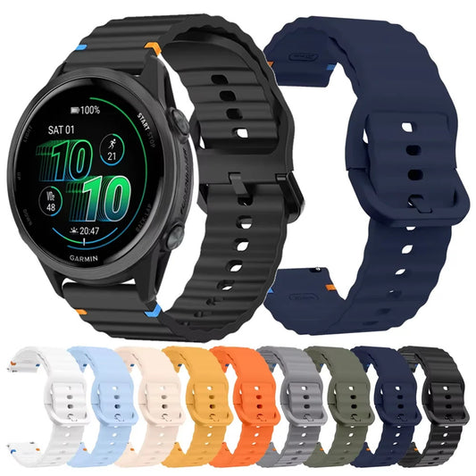 Garmin Forerunner 645 Music Strap Watch Band Sports Soft Silicone Wave Band