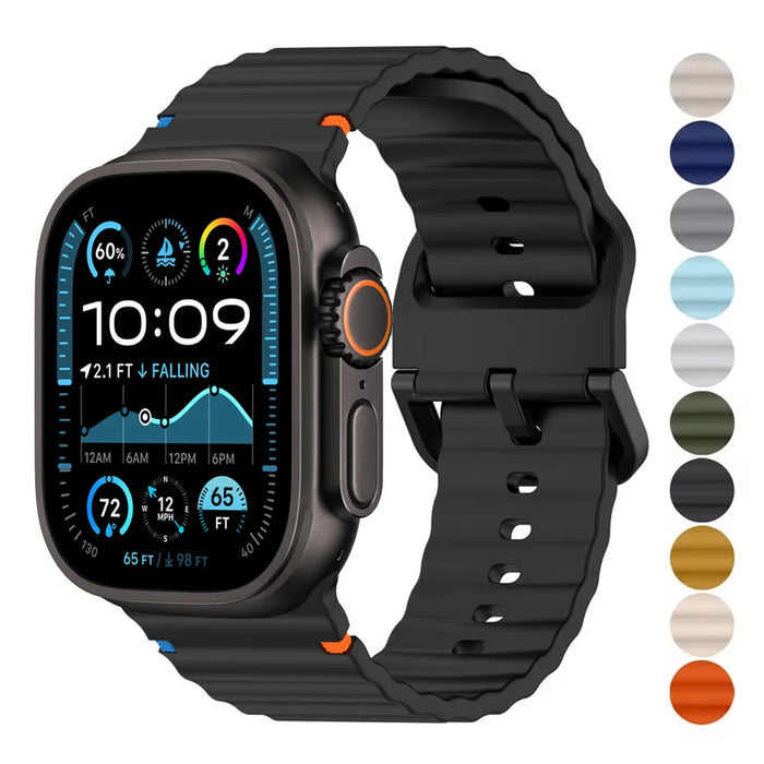Apple Watch Ultra 49 MM Strap Silicone Wave Sports Slim Watch Band