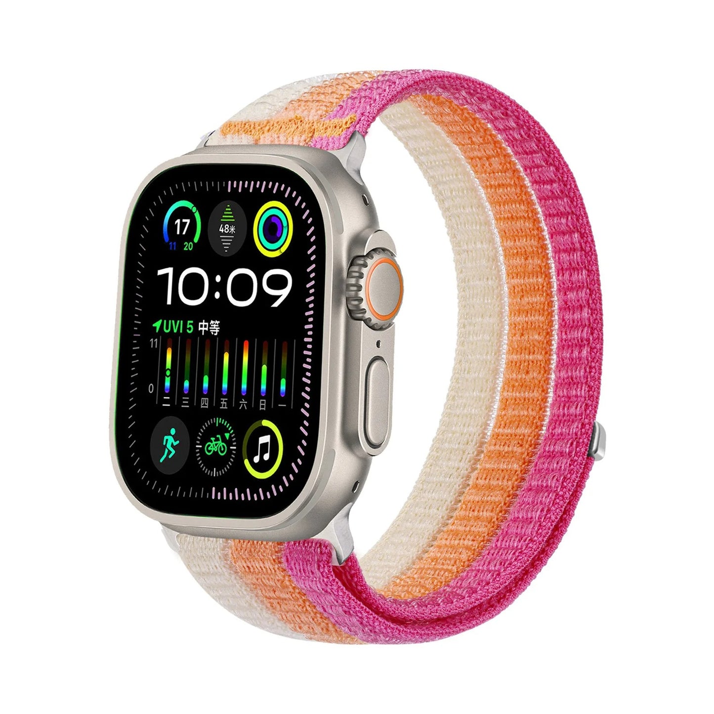 Apple Watch SE Woven Nylon Watch Strap Two-Tone Slim Sports Band