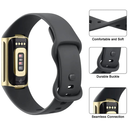 Fitbit Charge 5 Strap Silicone Sport Classic Watch Band Women Men