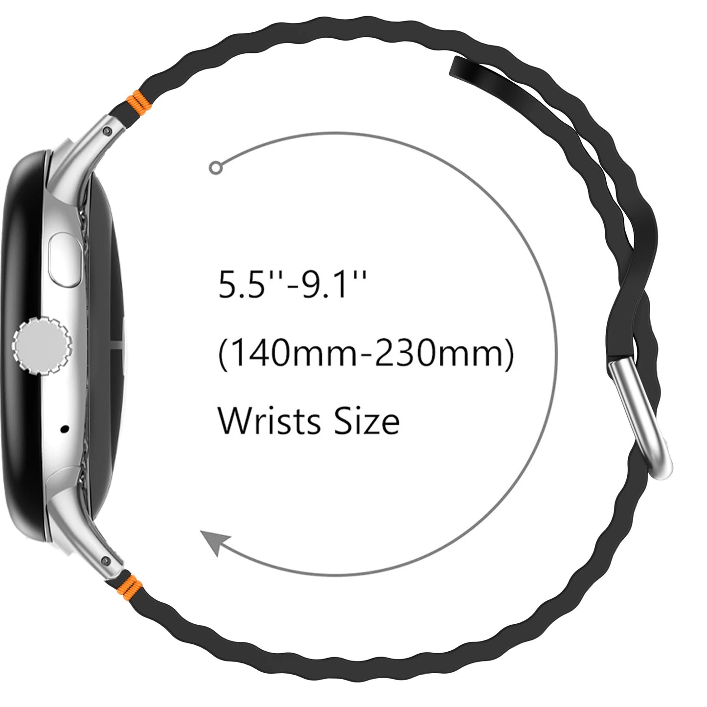 Google Pixel Watch 3 41mm Strap Watch Band Sports Soft Silicone Wave Band