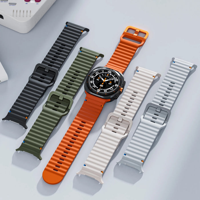 Samsung Galaxy Watch 8 40 MM Strap Wave Sports Soft Silicone Watch Band Bracelet