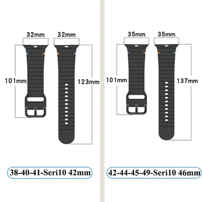 Apple Watch Series 9 Watch Strap Silicone Wave Sports Slim Watch Band