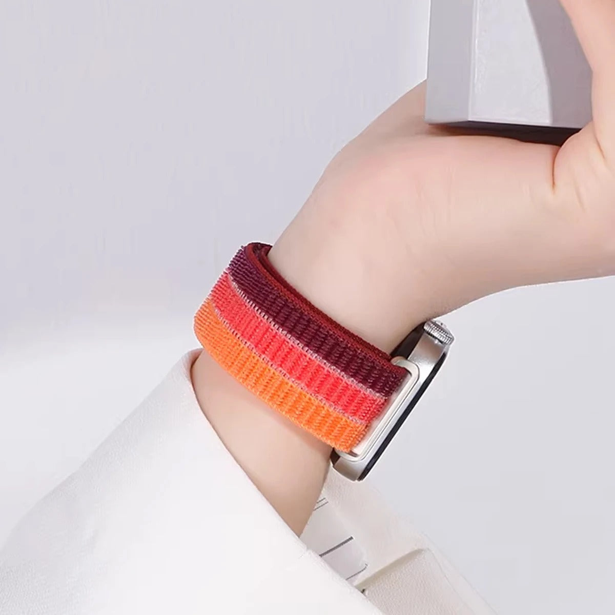 Apple Watch SE Woven Nylon Watch Strap Two-Tone Slim Sports Band