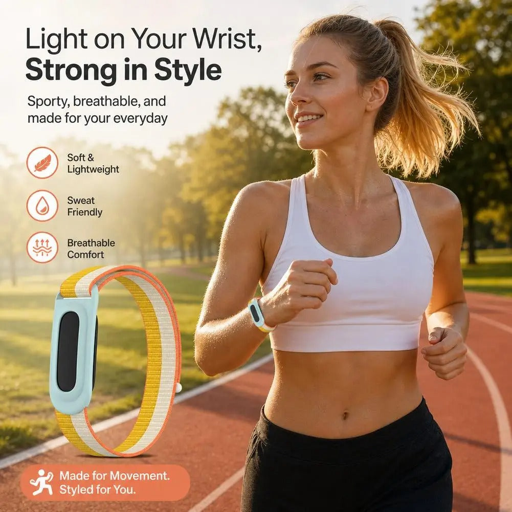Google Fitbit Air Nylon Woven Watch Strap Two-Tone Slim Sport Band