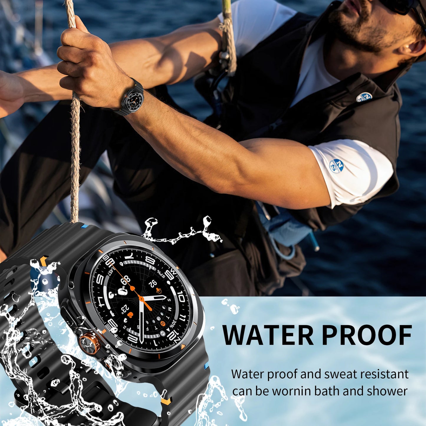 Samsung Galaxy Watch 8 44 MM Silicone Strap Wave Sports Soft Watch Band Bracelet