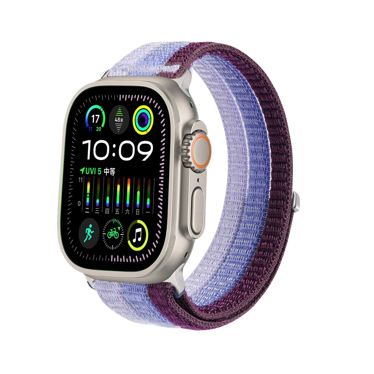 Apple Watch SE Woven Nylon Watch Strap Two-Tone Slim Sports Band