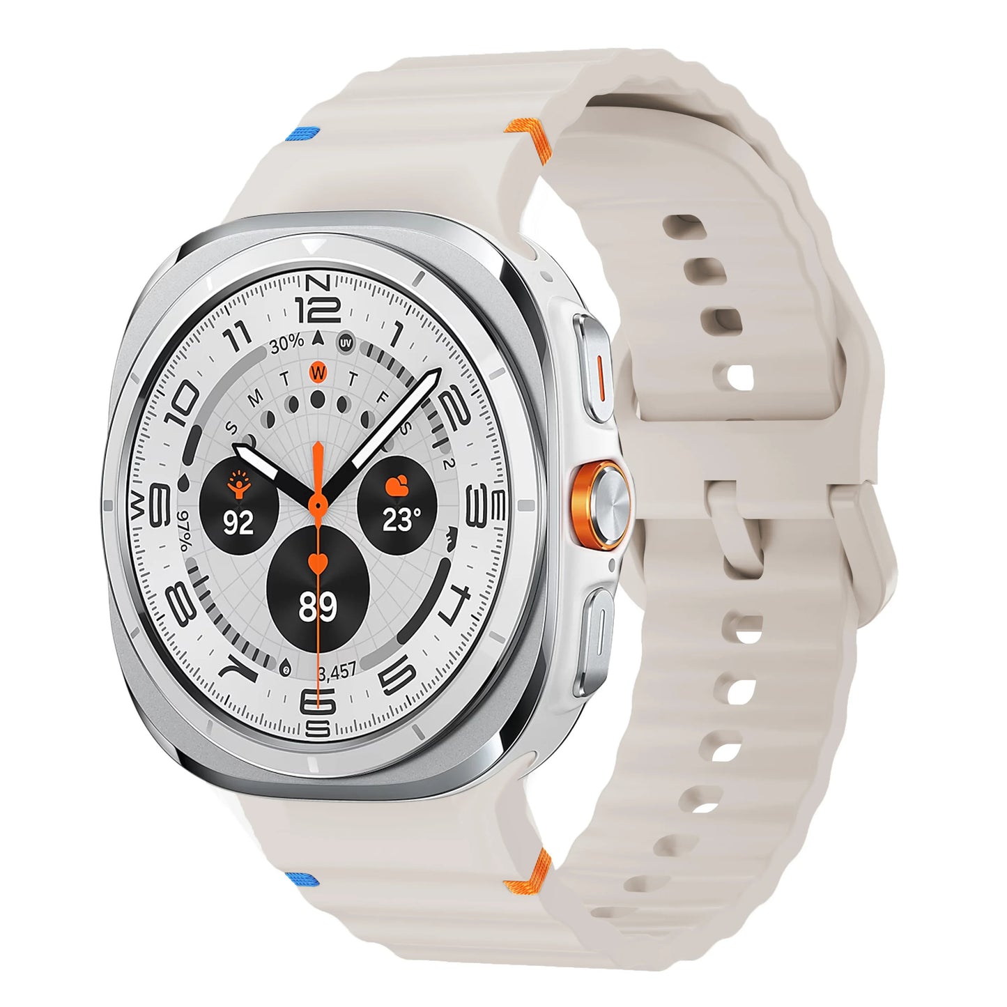 Samsung Galaxy Watch 8 44 MM Silicone Strap Wave Sports Soft Watch Band Bracelet