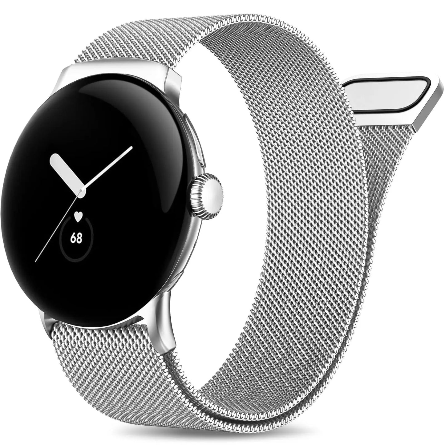 Google Pixel Watch 1 Strap Magnetic Milanese Metal Mesh Loop Band Stainless Steel
