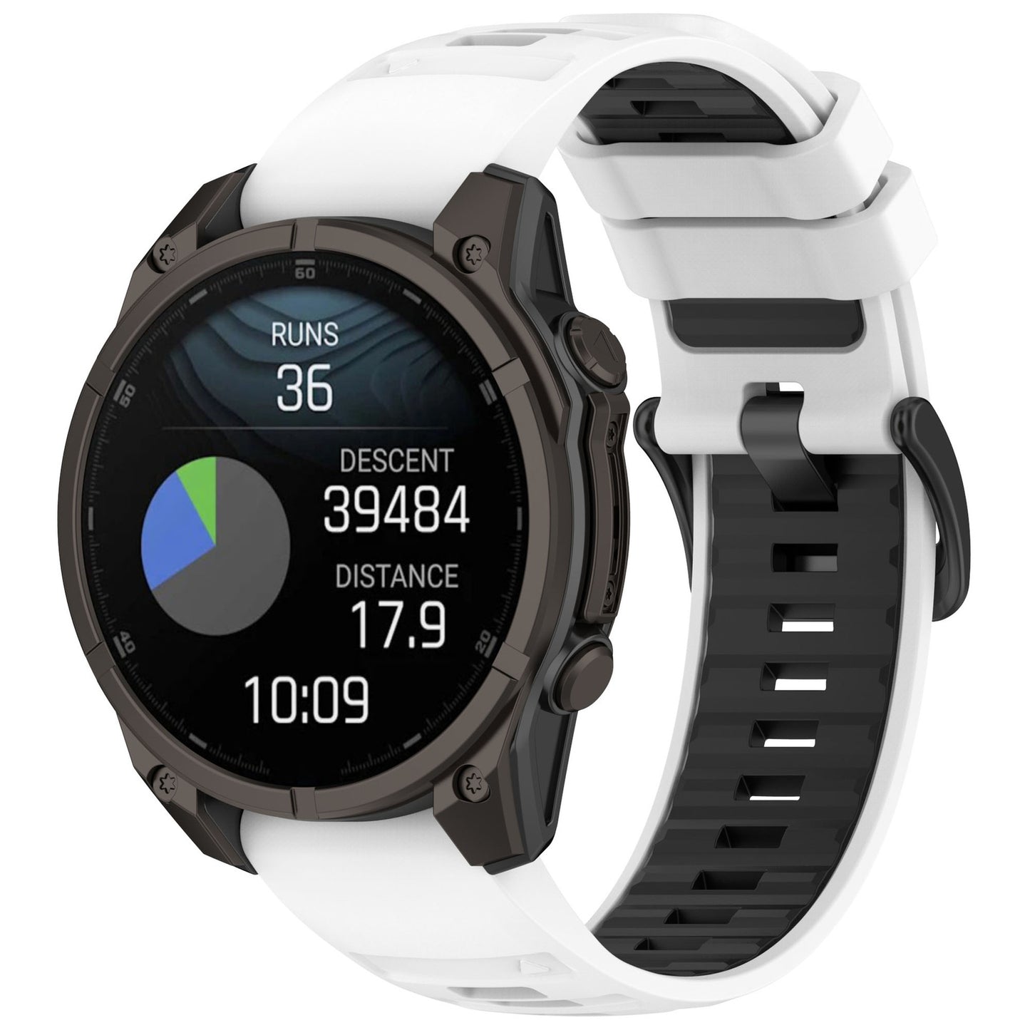 Garmin Fenix 8 Solar 47mm Strap Soft Silicone Two Tone Fitness Sports Band