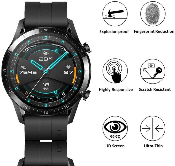 (Single Pack) Huawei Watch GT 2 46MM Clear Tempered Glass Screen Protector