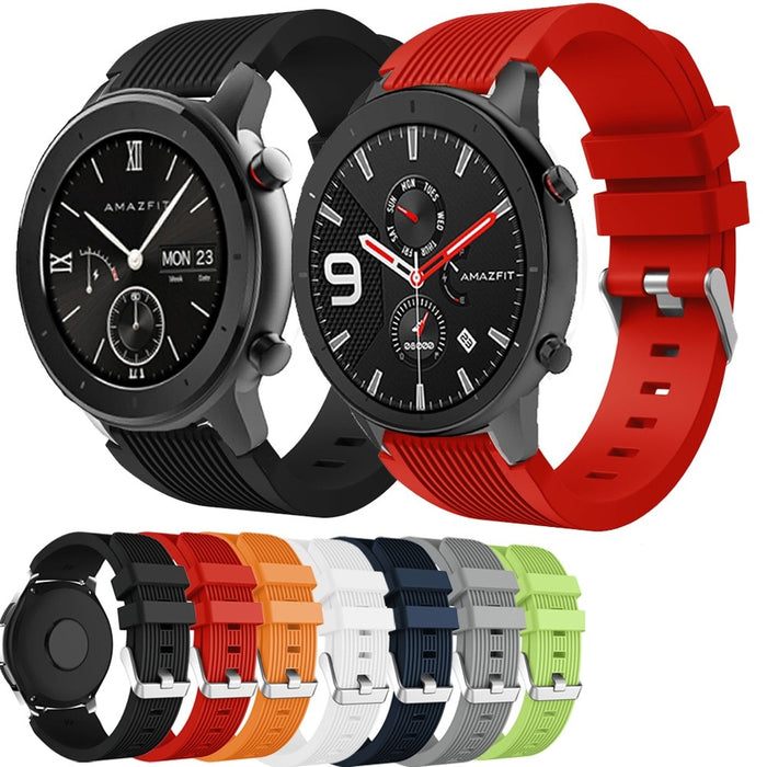 Samsung Galaxy Watch 42mm Line Design Soft Silicone Strap Sports Band - Quick Release