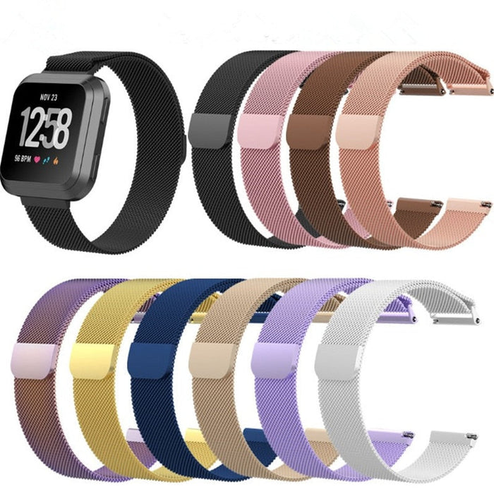 Fitbit Versa 4 Magnetic Milanese Metal Mesh Loop Band Strap Stainless Steel