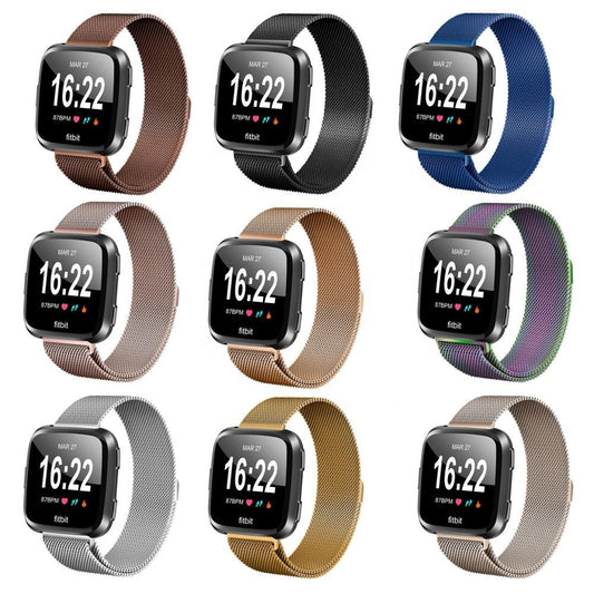 Fitbit Versa 2 Magnetic Milanese Metal Mesh Loop Band Strap Stainless Steel
