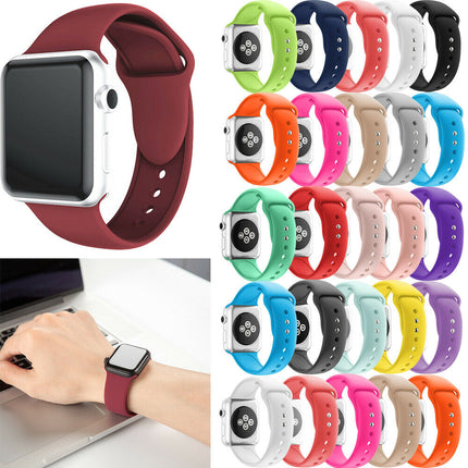 Apple Watch Series 3 Soft Replacement Silicone Strap Sports Slim Watch Band